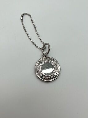 Coach Medallion Metal Hang Tag, Silver